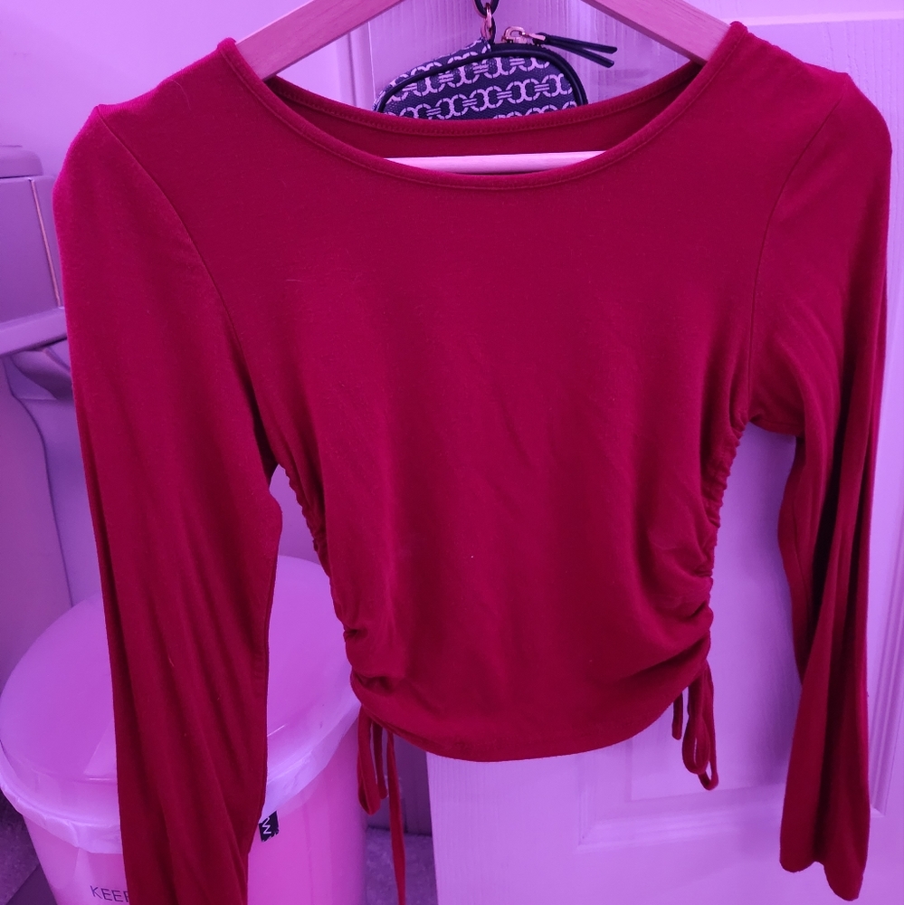 Shein red crop top